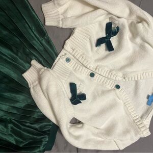 Draper James Cream and Green Skirt Set